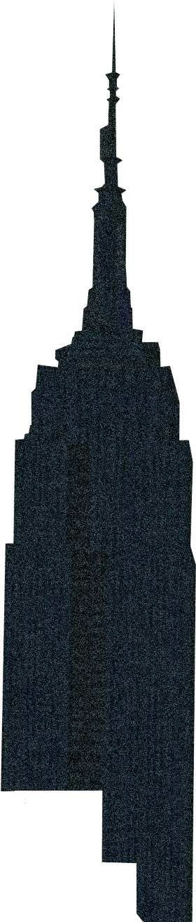 t1 back, empire state building black&white