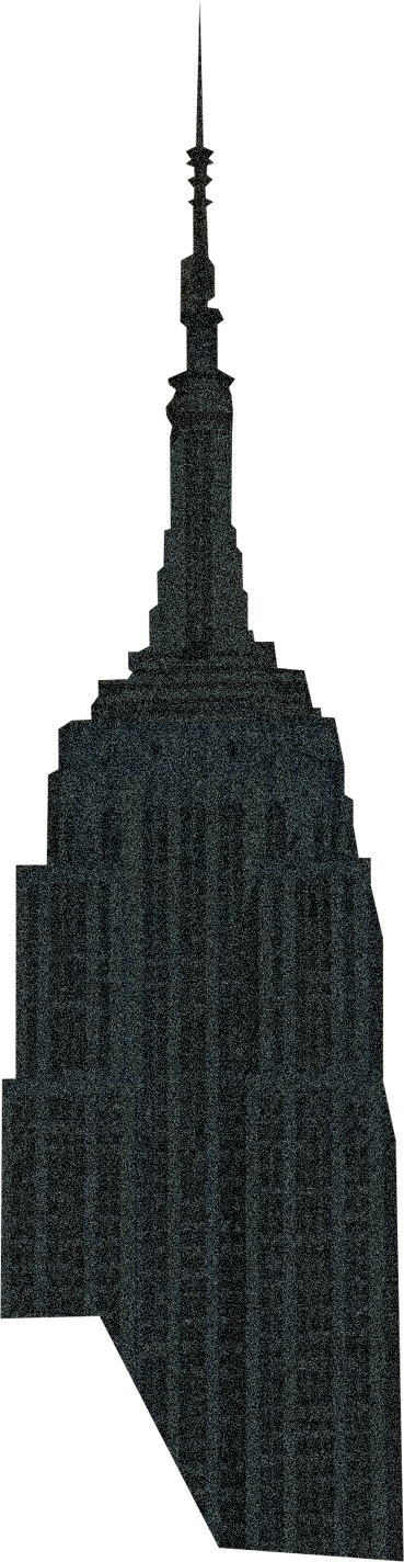 t2 back, empire state building black&white